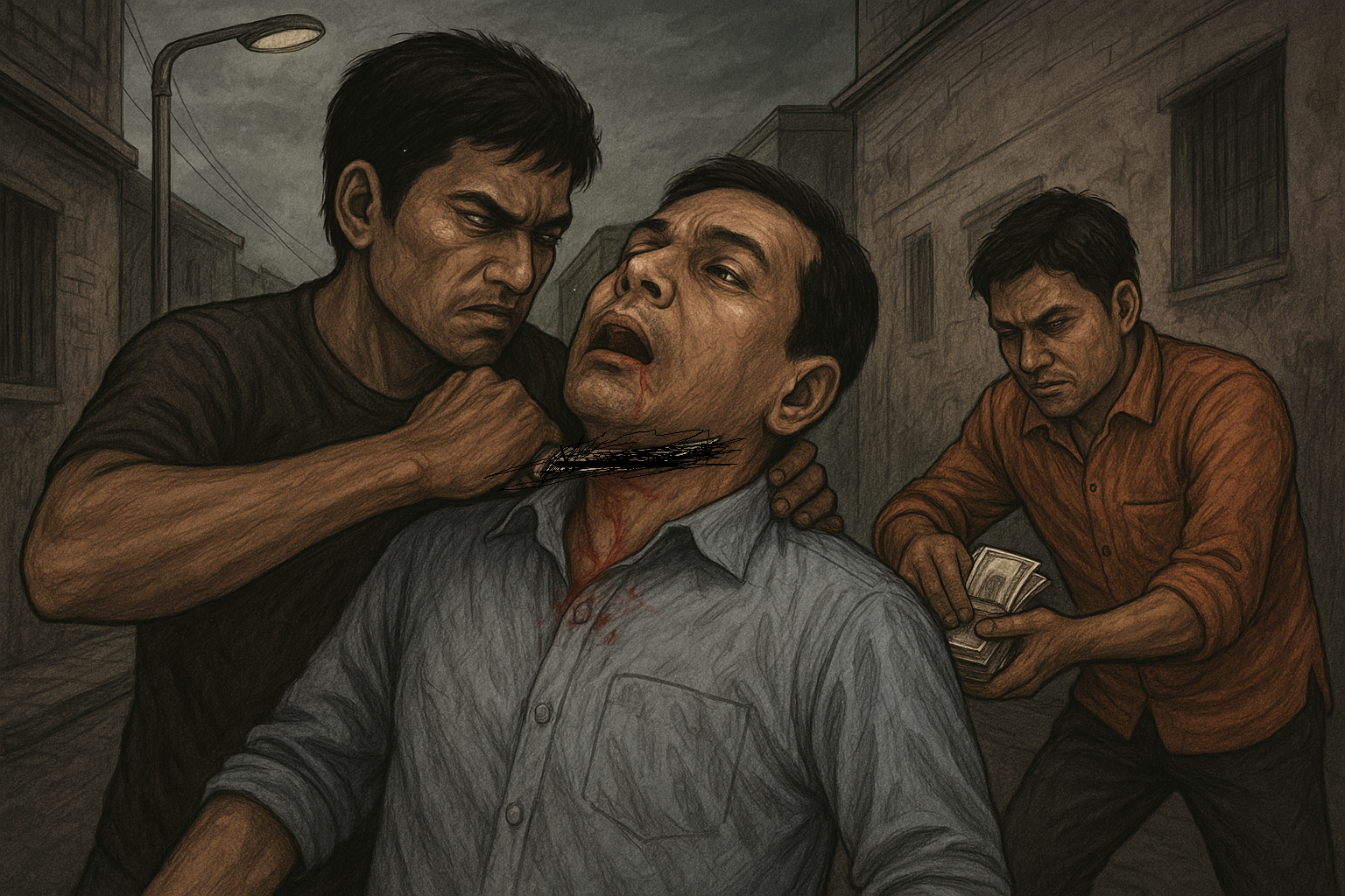 "গলাকেটে টাকা ছিনতাই" একটি ভয়ঙ্কর ও নৃশংস অপরাধের দৃষ্টান্ত। সাধারণত, এ ধরনের ঘটনা বোঝায় যে ছিনতাইকারী বা অপরাধীরা একজন ব্যক্তিকে গলা কেটে বা কেটে হত্যার চেষ্টা করে তার কাছ থেকে টাকা বা মূল্যবান জিনিস ছিনিয়ে নিয়েছে।